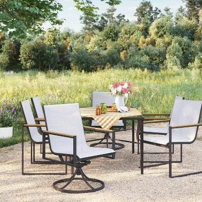 2pc Henning Swivel Outdoor Patio Dining Chairs Rocking Chairs Black - Project 62™ 3 2pc Henning Swivel Outdoor Patio Dining Chairs Rocking Chairs Black - Project 62™