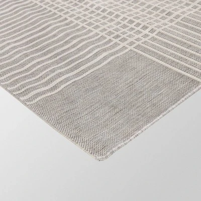 5' X 7' Plaid Outdoor Rug Gray - Project 62™ 6 5' X 7' Plaid Outdoor Rug Gray - Project 62™ - Image 4