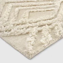 7'x10' Moroccan Shag Tufted Area Rug Cream - Project 62™