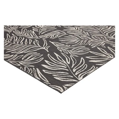 30" X 50" Leaves Outdoor Rug Black - Project 62™ 4 30" X 50" Leaves Outdoor Rug Black - Project 62™ - Image 2