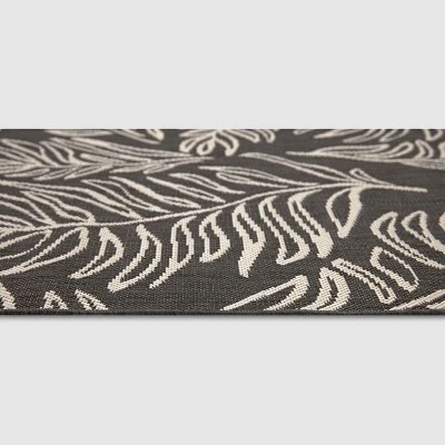 9' X 12' Leaves Outdoor Rug Black - Project 62™ 5 9' X 12' Leaves Outdoor Rug Black - Project 62™ - Image 3