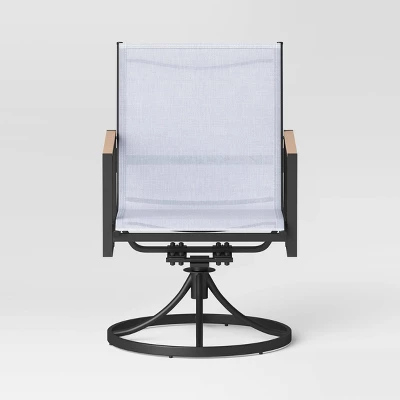 2pc Henning Swivel Outdoor Patio Dining Chairs Rocking Chairs Black - Project 62™ 4 2pc Henning Swivel Outdoor Patio Dining Chairs Rocking Chairs Black - Project 62™ - Image 2