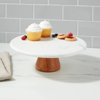 Marble And Wood Cake Stand - Project 62™ 3 Marble And Wood Cake Stand - Project 62™