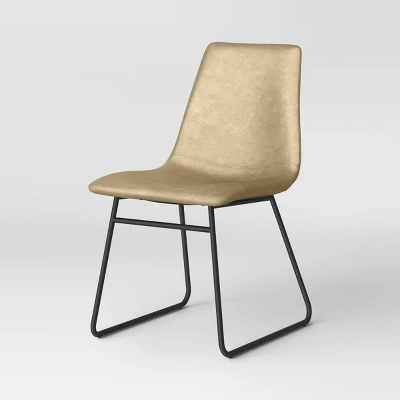 2pk Bowden Faux Leather And Metal Dining Chairs Natural - Project 62™ 4 2pk Bowden Faux Leather And Metal Dining Chairs Natural - Project 62™ - Image 2