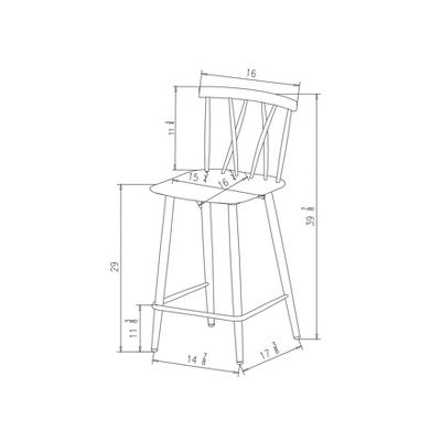 Set Of 2 Becket Metal X Back Barstool Black - Project 62™ 7 Set Of 2 Becket Metal X Back Barstool Black - Project 62™ - Image 5