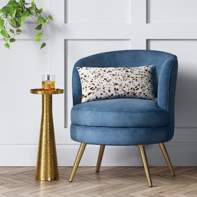 Beadle Accent Chair With Brass Leg Velvet Blue - Project 62™ 3 Beadle Accent Chair With Brass Leg Velvet Blue - Project 62™