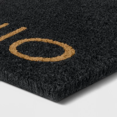 1'6"x2'6"/18"x30" Hello Doormat Black - Project 62™ 3 1'6"x2'6"/18"x30" Hello Doormat Black - Project 62™