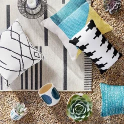 5' X 7' Outdoor Rug Multitier Bars Gray/Cream - Project 62™ 8 5' X 7' Outdoor Rug Multitier Bars Gray/Cream - Project 62™ -Project 62 GUEST a38265eb 2101 4383 8685 ca95bb7f898a 1