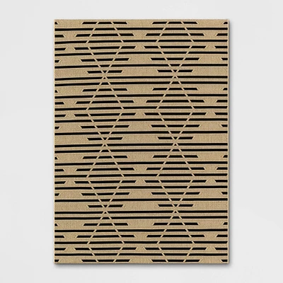 Grace Broken Geometrical Indoor/Outdoor Rug Black/Tan - Project 62™ 5 Grace Broken Geometrical Indoor/Outdoor Rug Black/Tan - Project 62™ - Image 3