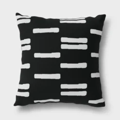 2pk Stripe Outdoor Throw Pillows DuraSeason Fabric™ Black/White - Project 62™