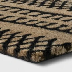 1'6"x2'6" Stripe Tufted Doormat Black - Project 62™