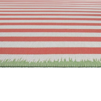Preppy Stripes Outdoor Rug Coral - Project 62™ 4 Preppy Stripes Outdoor Rug Coral - Project 62™ - Image 2