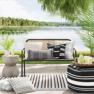 5' X 7' Woven Striped Outdoor Rug Ivory/Gray - Project 62™ 3 5' X 7' Woven Striped Outdoor Rug Ivory/Gray - Project 62™