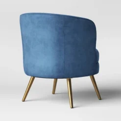 Beadle Accent Chair With Brass Leg Velvet Blue - Project 62™ 7 Beadle Accent Chair With Brass Leg Velvet Blue - Project 62™ -Project 62 GUEST e11583ec 29c6 45c1 beb3 aaaa0bb28088