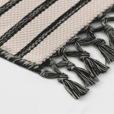 5' X 7' Fringed Stripe Outdoor Rug Ivory - Project 62™ 3 5' X 7' Fringed Stripe Outdoor Rug Ivory - Project 62™