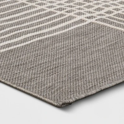 5' X 7' Plaid Outdoor Rug Gray - Project 62™ 4 5' X 7' Plaid Outdoor Rug Gray - Project 62™ - Image 2
