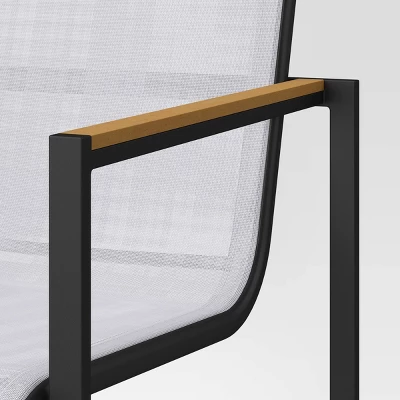 2pc Henning Outdoor Patio Dining Chairs Arm Chairs Gray - Project 62™ 7 2pc Henning Outdoor Patio Dining Chairs Arm Chairs Gray - Project 62™ - Image 5